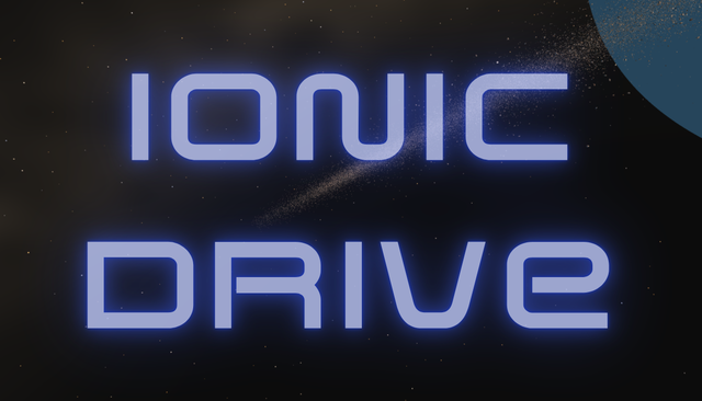 Main capsule with the Ionic Drive logo over a diagonal ice ring.